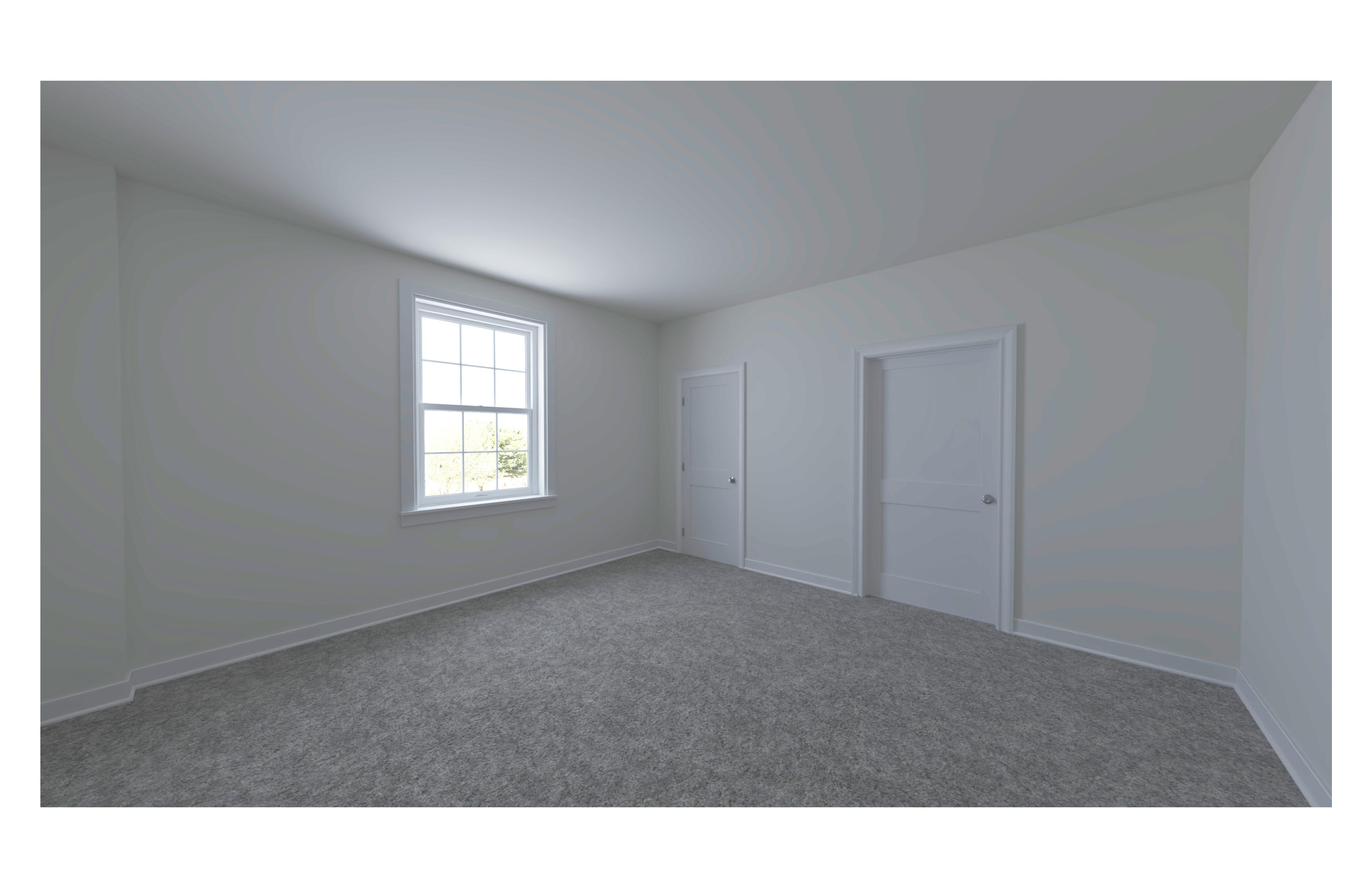 Bedroom with plush carpet and walk-in closet